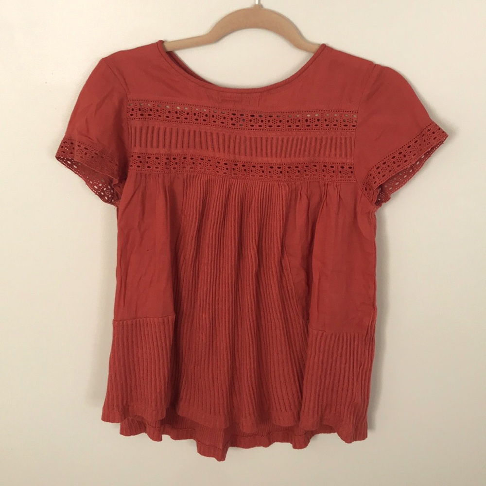 Anthropologie Short-sleeved Flowy Top